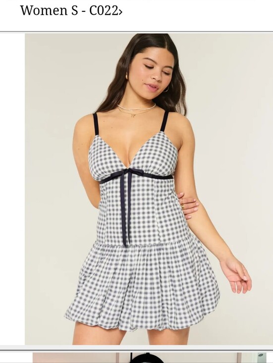 Hollister Dresses & Skirts - Hollister White Black Plaid Mini Dress Women  Sz S